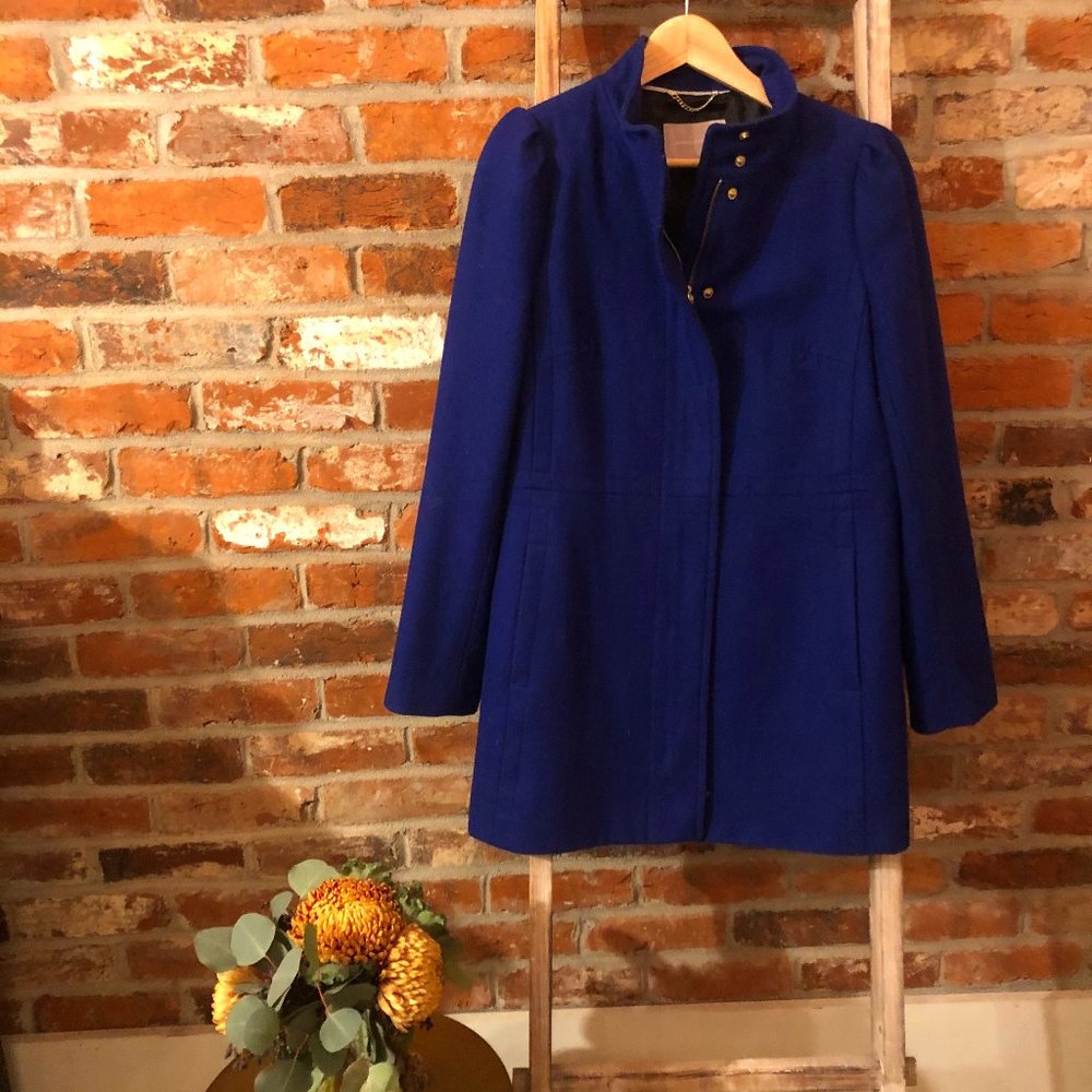 Indigo Wool Midi Coat